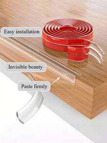 Pacote com 1 tira de proteção de canto de silicone, tira anticolisão transparente, design sem chumbo espesso, adequada para cantos de mesa, paredes e peitoris de janelas, não danifica móveis, pode ser cortada livremente, multifuncional, transparente e durável