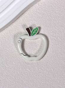 2 قطعة دائرية مفتوحة مطلية بشكل تفاحة ملونة مزودة بزنبرك للمفاتيح، اكسسوارات مجوهرات DIY موصل مناسب لتعليق الحقيبة