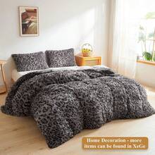 20x54 Fluffy Cheetah Print Body Pillow Cover, Leopard Print Plush Fuzzy Pillowcase With Zipper, Farmhouse Shaggy Long Pillow Cover Women Side Sleepers, Pink - 獵豹紋灰色 - 查看 7