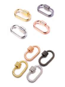 2PCS Sparkling Alloy Oval-Shaped Turnbuckle Keychain,Hemp Rope Style Oval Shaped Carabiner, Metal Screw Oval Keychain Clip, Mini Small Carabiner Alloy Durable Quick Release Spring Clip ,Carabiner Clip Valentines Travel Accessories, Lipstick Cap Keychain, Multi-Functional Accessory Bag Pendant