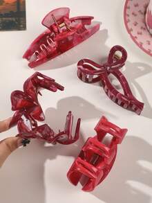 4 chiếc kẹp tóc hình hoa cúc nơ bằng chất liệu ABS kiểu Bohemian màu đỏ tía ngọt ngào, phụ kiện tóc đi biển, kẹp tóc hình hoa, phụ kiện tóc mùa thu, mùa đông cho trang phục đi nghỉ mát, mùa hè dành cho nữ - Nhiều màu - Xem 5