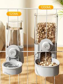 Hanging Automatic Pet Food Feeder/Water Dispenser No Power Supply Large Capacity Gravity-Fed Flowing Water & Food Dispenser Durable Plastic Easy Installation Hygienic Design Leak Proof Washable Detachable Puppy Feed Cat Necessities Dog Things Dog Bowls Cat Bowls Dog Stuff Cat Stuff Dog Accessories For Small & Medium Dogs Cats Rabbits Grey