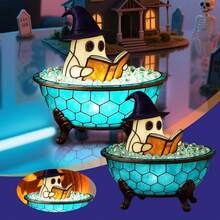 2026 New Halloween Ghost Bubble Bath Lamp, Bathtub Ghost Night Lights, Cute Led Lamp For Bathroom Decor, Spooky Reading Books Nightlight - 藍色-1個裝 - 查看 11