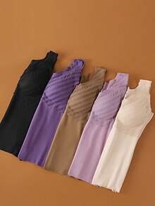 5-Pieces Of Women's Thermal Underwear - Winter Seamless Shaping One-Piece Top, Super Soft And Elastic Base Layer, Suitable For Cold Weather - Multicolor - View 4