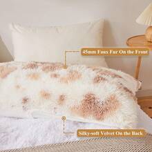 20x54 Fluffy Cheetah Print Body Pillow Cover, Leopard Print Plush Fuzzy Pillowcase With Zipper, Farmhouse Shaggy Long Pillow Cover Women Side Sleepers, Pink - 米色乳牛紋 - 查看 4