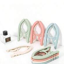 1/10/20/30 قطعة شماعة ملابس قابلة للطي وحمل محمولة باللون الأزرق الفاتح، مناسبة للسفر، رف تجفيف مانع للانزلاق، مثالية للسفر