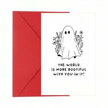 1 Stück süße kleine Monster Grußkarte - Multifunktionale Halloween und Geburtstagskarte, Herbst Thanksgiving Notiz, geheimnisvoll aber niedlich Schreibwaren, 5*7 Zoll - mit dickem Umschlag