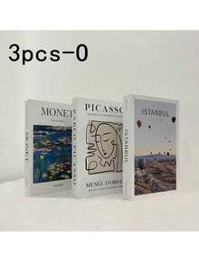 1 cái/3 cái Đồ trang trí sách giả tối giản, Đồ trang trí sách giả phong cách thành phố hiện đại, Sách giả phong cách Bắc Âu cho phòng khách, nhà ở, quán cà phê, trưng bày, đạo cụ chụp ảnh - Nhiều màu - Xem 10