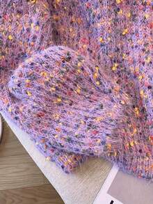 Áo len nữ dệt kim mềm mại, chất liệu pha trộn - Áo len dài tay thoải mái, phù hợp cho mùa thu/đông, trang phục thiết yếu hàng ngày cho những ngày lạnh. - Màu tím - Xem 4