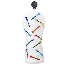 1个经典俏皮指甲边PU高尔夫球杆头套 - 优质耐用材料 | 适合年轻潮流人士和家庭高尔夫球手 - 白色 - 查看 9