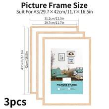 1/2/3/4pcs Wooden Photo Frame, Oak Picture Frames , White, Black Wooden Frame For Amazing Gift&Wall Art Decor, For Home, Living Room, Office Tabletop Frame And Wall Frame, Beautiful To Display Your Framliy Painting Art, Travel Photo, Graduation Photo Frame, Wedding Photo Frame Ideal Gift, A3/A4/30X40cm