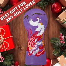 Sarung Putter Kayu Bertema Phoenix yang Cerah - Perlengkapan Pelindung Multi-Lapisan Eksklusif Premium | Ideal Untuk Penggemar Golf & Kolektor Barang Legendaris - Purple - View 8