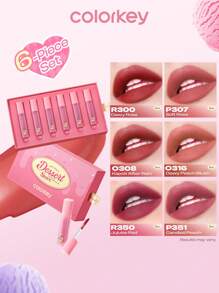 COLORKEY 6PCS Watery Lip Tint Gift Set,Liquid Lipstick,Watery Matte,Lip Gloss,Long-Lasting,Non-Stick Cup,For Beginner For Women For Daily Use,Gift For Women Mom Wife Sister Teen Girl Friend,For Party,For Travel,Party Beach Travel Holiday Camping Outdoors,Natural Makeup For School, Sweet Makeup, Bold Makeup, Date Makeup,Christmas,Christmas Gifts,Makeup