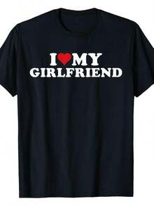 I Love My Girlfriend I Heart My Girlfriend GF T-Shirt - màu đen - Xem 1