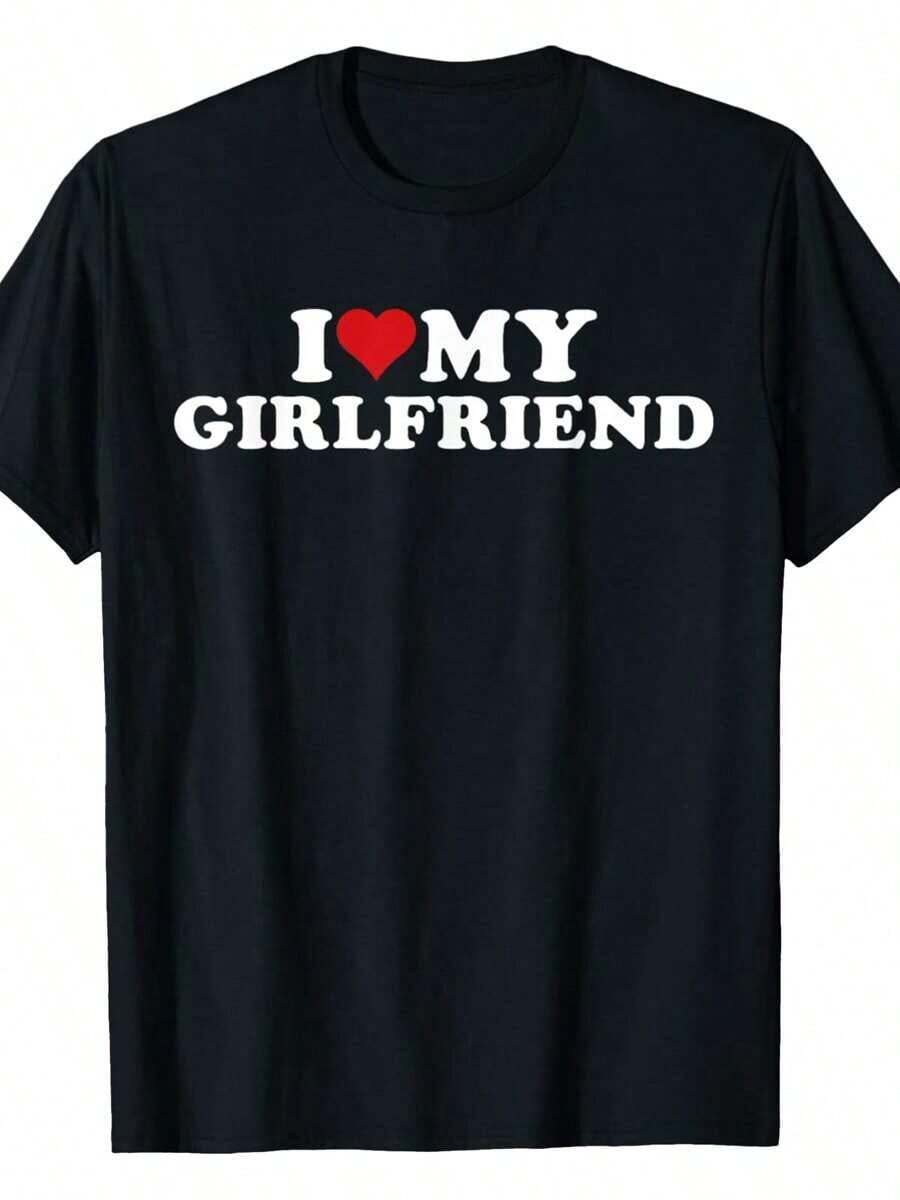 I Love My Girlfriend I Heart My Girlfriend GF T-Shirt - màu đen - Xem 1