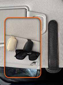 1pc On-Board Eye Clip, Multi-Functional Car Sunglasses Holder, Sun Visor Car Glasses Holder, Car Sunglasses Box And Multi-Functional Storage Clip, Magnetic Sunglasses Clip, Bill Clip, Sun Visor Sunglasses Storage Device For Car Use