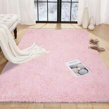 1 yard Version améliorée et plus épaisse, convient pour la chambre à coucher et le salon, Tapis de zone motif rose 4x6 pieds, Tapis moelleux et lavable, Tapis court moderne antidérapant, Créant une décoration esthétique et chaleureuse