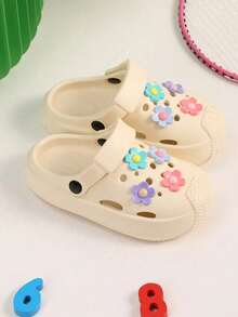 New Baby Flower Decor Cute Slip-On Comfortable EVA Dual-Wear Children Sandals Beach Slippers