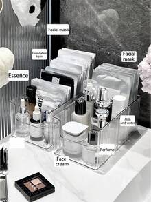 1pc Transparent Drawer Storage Box, CD Organizer, Cosmetic Organizer, Nail Polish Rack, Perfume Holder, Belt Organizer, Shelf Divider, Closet Rack Separator, Suitable For Vanity, Bedroom, Bathroom, Office, Decorative Storage Container For Belts, Bras, Vests, Ties, Scarves, Wallets, For Men And Women, Home Room Decor, Autumn Decor