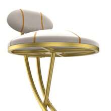 Set Of 2 Modern Velvet Bar Stools With Built-In Footrest, Gold Metal Frame Counter Height Stools, Anti-Scratch Upholstered Kitchen Stools For Dining & Home Bar Gold - Gold - View 9