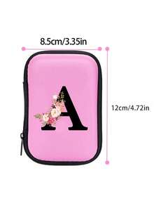 Túi đựng đồ chữ cái A-Z màu hồng EVA, in họa tiết hoa hồng trắng, lý tưởng để đựng dây cáp du lịch, dây USB, phụ kiện điện tử, tai nghe lễ hội âm nhạc và đồ dùng công nghệ khi đi du lịch, đi làm, đi học, ở ký túc xá. Món quà tuyệt vời cho Ngày Nhà giáo. - Nhiều màu - Xem 8
