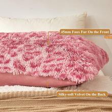 20x54 Fluffy Cheetah Print Body Pillow Cover, Leopard Print Plush Fuzzy Pillowcase With Zipper, Farmhouse Shaggy Long Pillow Cover Women Side Sleepers, Pink - 粉紅色獵豹紋 - 查看 4
