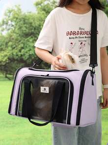 1 szt. składana torba transportowa dla zwierząt do przenośnego przechowywania, odpowiednia do podróżowania ze zwierzętami, odpowiednia dla psów i kotów o wadze do 20 funtów, z oddychającymi panelami z siatki i zamkiem błyskawicznym, lekka torba dla zwierząt z paskiem na ramię i uchwytem u góry, idealna do podróży ze zwierzętami, do samolotu, samochodu, dojazdów do pracy, pikników na świeżym powietrzu, na kemping, na badania weterynaryjne, niezbędna dla miłośników zwierząt. Torba transportowa dla kota