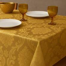 Durable And Elegant Rectangular Jacquard Fabric Tablecloth 4/6/8 Seats Luxury Promotion - 金色 - 查看 2