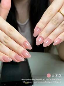 XEIJAYI 1瓶装 15毫升 粉色指甲油 - 果冻冰透明裸色，可剥离 UV LED 光疗，不含甲醛，椭圆形，亮面，纯色图案，适用于美甲沙龙和 DIY