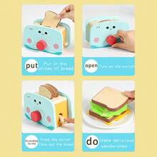 Wooden Play Kitchen Toy Set - Realistic Coffee Machine, Teapot, Cookware, Educational Building Blocks Toys For Children - Multicolor - View 9