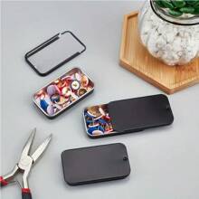2/6Pcs Of 2.36X1.34X0.43 Inches, Sliding Top Tin Container, Tin Box Container, Small Item Storage Box With Lid, Such As Earrings, Jewelry Crafts, Etc