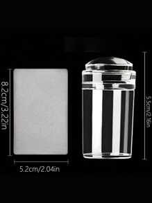 2pcs Transparent Nail Stamping Plates With Scraper - French Nail Jelly Silicone Stamp - Transparent Stamping Head With Scraper, Transfer Tool, Manicure Kit - Nail Stamping Tool Set - Easy To Use And Durable