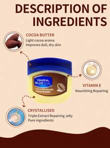 Vaseline 1瓶（100毫升）凡士林焦糖修护保湿啫喱，高纯度微晶焦糖香型啫喱，多用途修护身体、手部、足部和唇部肌肤，适合全家使用，秋冬季适用 - 杏色 - 查看 3