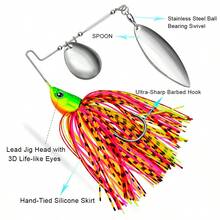 20g Fishing Lure, Hard Metal Spinner Lure Set, Suitable For Bass, Trout, Salmon, Freshwater & Saltwater, 5 Colors Tassel Beard Alloy Lure