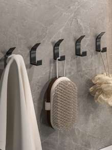 5/10pcs Bathroom Wall Hooks, No Drilling Required, Art Deco Style, Strong Adhesive Door Back Hooks, For Hanging Clothes, Hats, Handbags, Wall Hanging Household Gadgets, Home Organization Bathroom Accessories Bathroom Tools