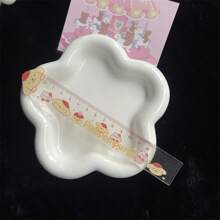 Sanrio قطعة واحدة مسطرة سانريو ذات نمط موجي من الغليتر السائل، مسطرة كرتونية جميلة بطول 20 سم (نمطين عشوائيين)