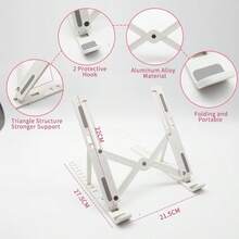 2026 New Adjustable Laptop Stand, 8-Level Ergonomic Height Adjustment, Compatible With 10-15.6 Inch Laptops And IPads, Made Of ABS Material. Essential For Office Desk, Effectively Relieves Neck Fatigue, Enhances Work Comfort, Ideal For Home, Office And Travel. Lightweight And Portable, Helps Create An Efficient And Comfortable Working Environment, Must-Have Office Accessory.