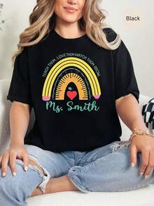 1pc Comfort Custom Teacher Shirt, Teacher Appreciation Gift, Personalized Teacher T-Shirt, Teacher Gift, Custom Name Teacher Shirt