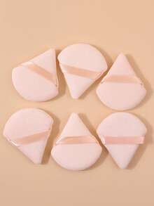 6个杏色粉扑，三角形化妆海绵，超柔软干湿两用定妆粉扑，便携化妆工具 - 杏色 - 查看 6