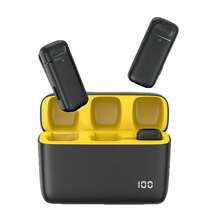 Professional Wireless Lavalier Microphone For Smartphones, Plug And Play Lapel Mic With Charging Case, Wireless Microphone For Video/Audio Recording, Teaching, Interviews - Yellow - View 7
