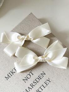 6个/3个/2个/1个装 女士 4.72英寸/12厘米 黑色/米色/棕色 双层蝴蝶结发夹，优雅简约复古街头风，适合日常佩戴、通勤、旅行、上学、派对、送礼，爪夹、发夹、发卡、鳄鱼夹，秋季时尚，秋冬女装，蝴蝶结，可爱，发饰，头饰，发夹 - 彩色 - 查看 5