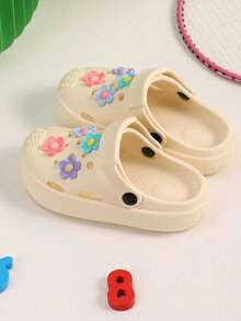 New Baby Flower Decor Cute Slip-On Comfortable EVA Dual-Wear Children Sandals Beach Slippers