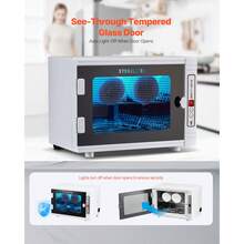 Nail Tool Cleaning Machine, 12L Large Capacity, Tool Cabinet Cleaner Box With Timer Setting, Tempered Glass Door, 185nm Wavelength, For Labs, Home, Nail Salons, Hair Studios, Beauty Salons - Xem 5