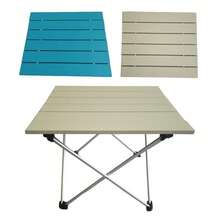 1 pieza Mesa plegable de aleación de aluminio portátil para acampada al aire libre, superficie mate ligera