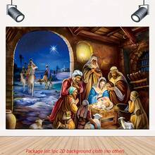 2D Flat, 1pc Christmas Birthday Photo Backdrop, Holiday Party Vinyl Fabric Banner, 8x6ft/7x5ft/5x3ft Wall Hanging Sign, Celebration Decor, Photo Booth Prop, Office Classroom Event