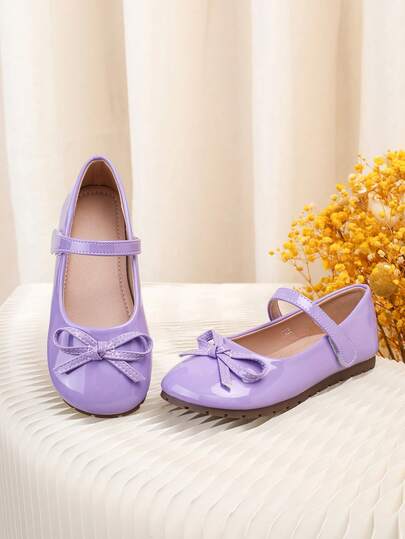 Girls' Cute Butterfly Decor Princess Style Flat Shoes, Suitable For Children's Performance And Dance Occasions, Spring/Autumn