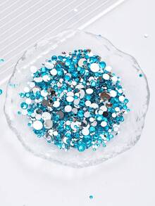2MM-6MM, 5 Sizes Mix, 2000pcs/Pack, Non-HotFix, Multi Colors, Glue On Round Flatback Crystal Rhinestones Gems Jewelry Beads DIY Diamond Design Accessories Glitter Decal Decorations For Phone Cover,Clothes,Bag,Shoes, Handicraft Products.