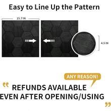 Black Peel And Stick Wallpaper, 15.'' X 118'' Wallpaper Embossed Easy Self Adhesive Removable Contact Paper Textured Cabinet Bedroom With Tape Measure (Cismmy 0001) - Lục giác đen - Xem 3