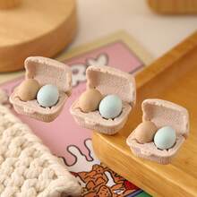 3 cajas de huevos de gallina miniatura realistas para casa de muñecas con bandejas, accesorios de cocina de casa de muñecas de color aleatorio, juguetes de modelo - multicolor - Ver 12