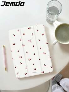 1 件简约樱桃圆点印花平板电脑保护壳，兼容 iPad 10.2、iPad Pro 2021/2020、iPad 9/10 代、Galaxy Tab A8 10.5 英寸 2022、Matepad 10.4 英寸/Tab，防摔，带铅笔槽，支持睡眠/唤醒 - 彩色 - 查看 2